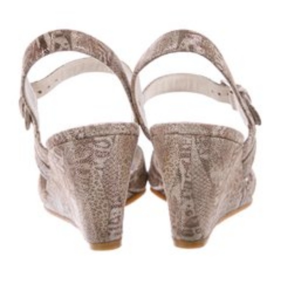 Suart Weitzman Metallic Suede Wedges - Picture 4 of 5